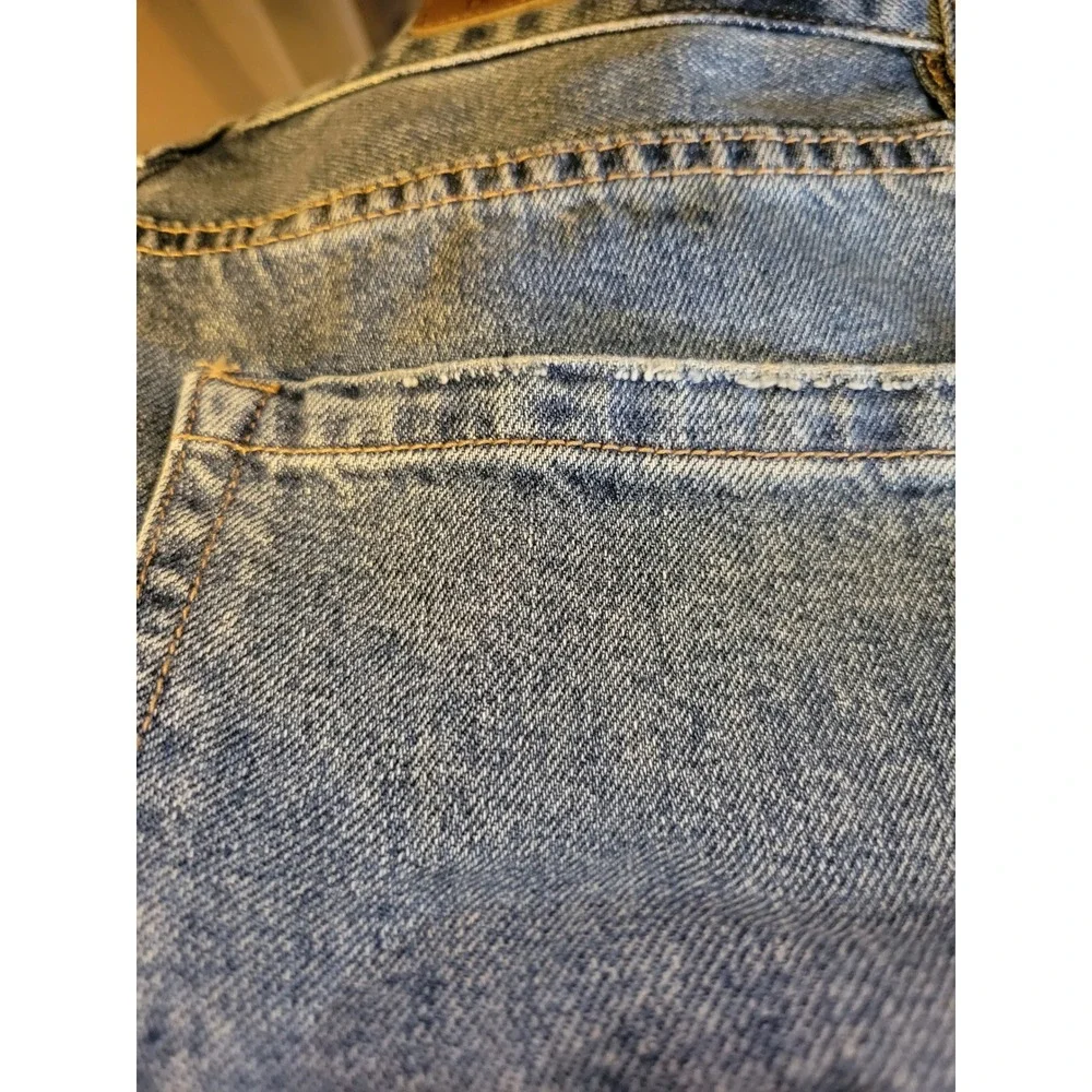 BlankNYC Your Favorite Two Tone Side Stripe Raw Hem Straight Leg Jeans Si 30 501
